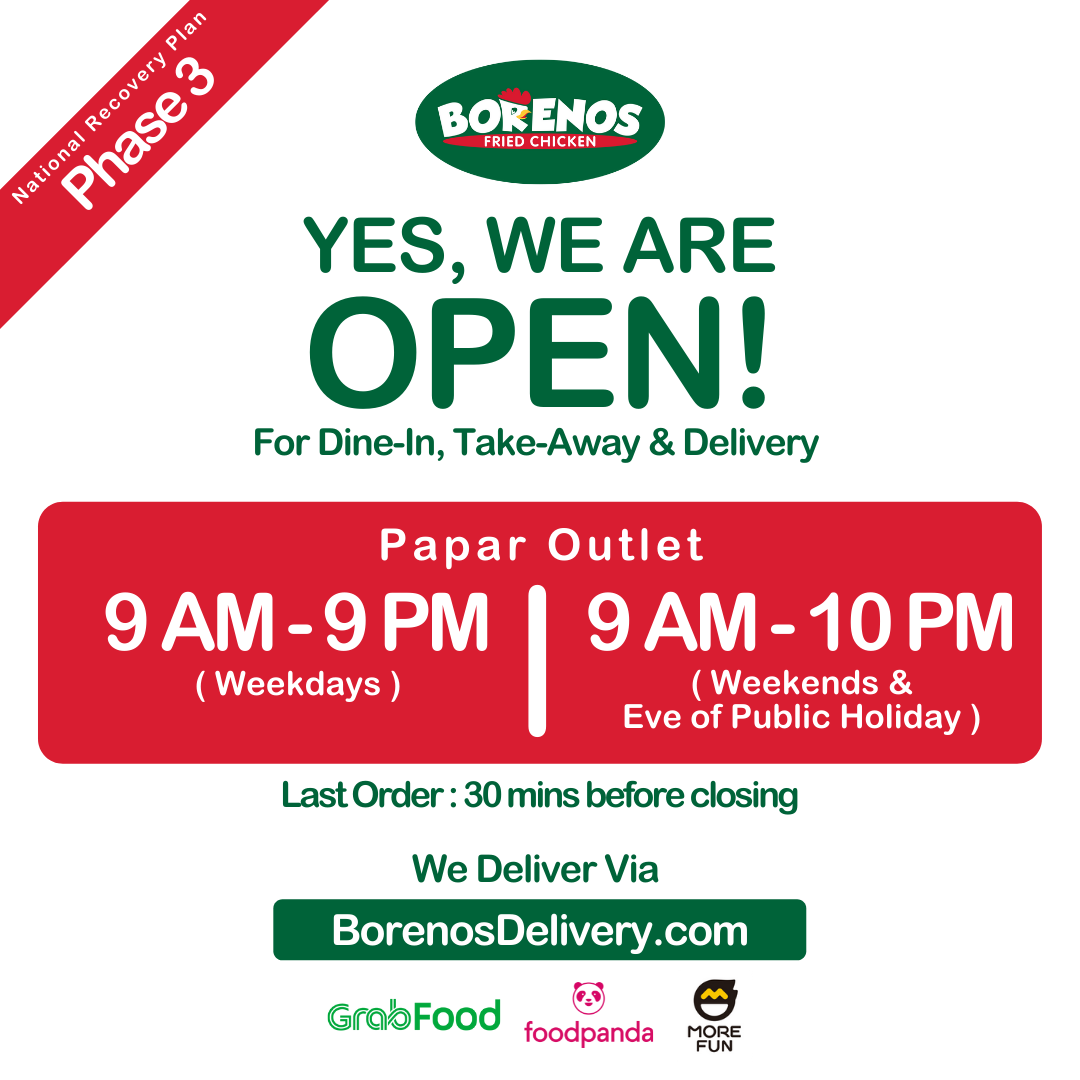 Borenos Papar Outlet Opening Hours - NRP Phase 3