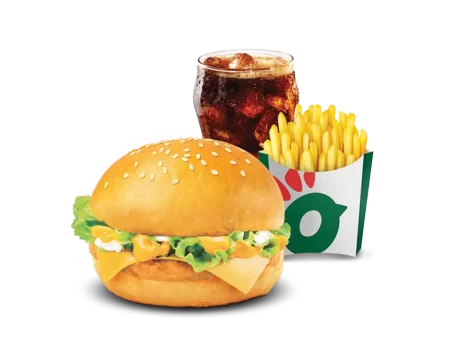Cheesy Chicken Burger Meal
