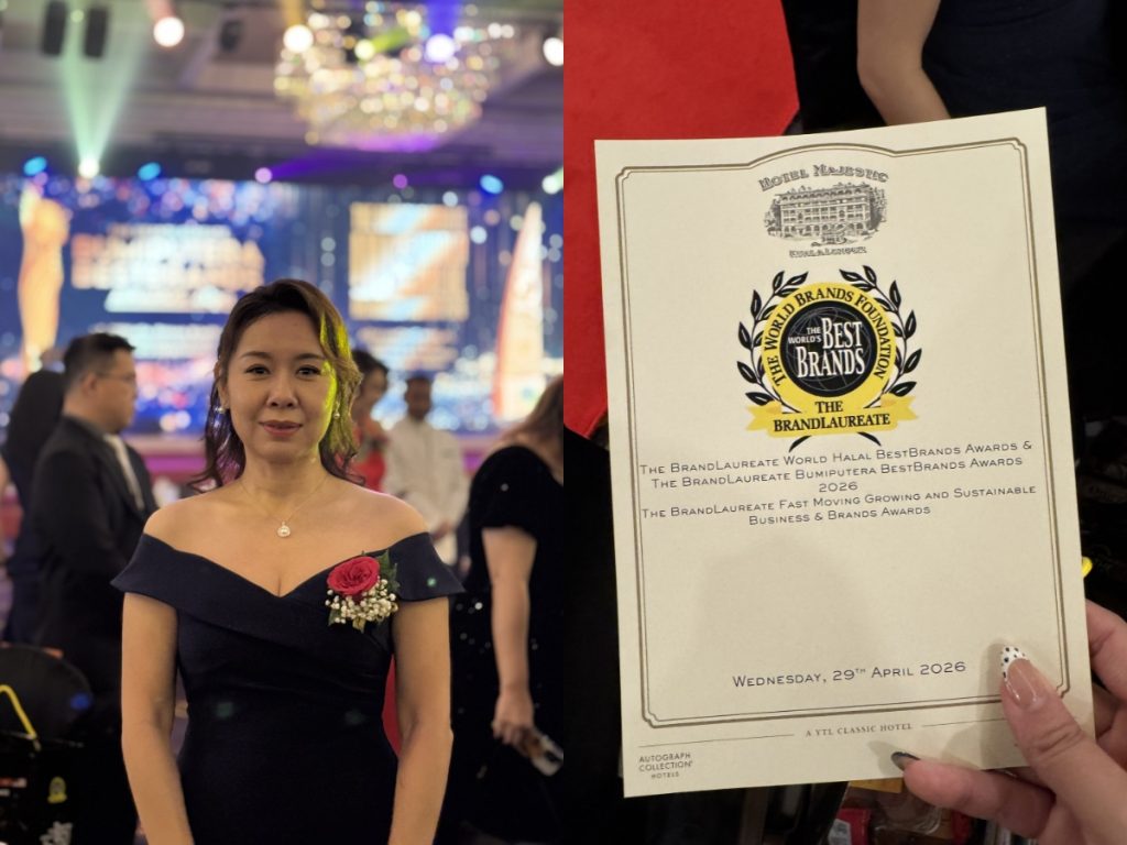 Borenos Founder & CEO Janice Yeo attending the BrandLaureate World Halal BestBrands Awards 2026 to receive the Signature Brand award