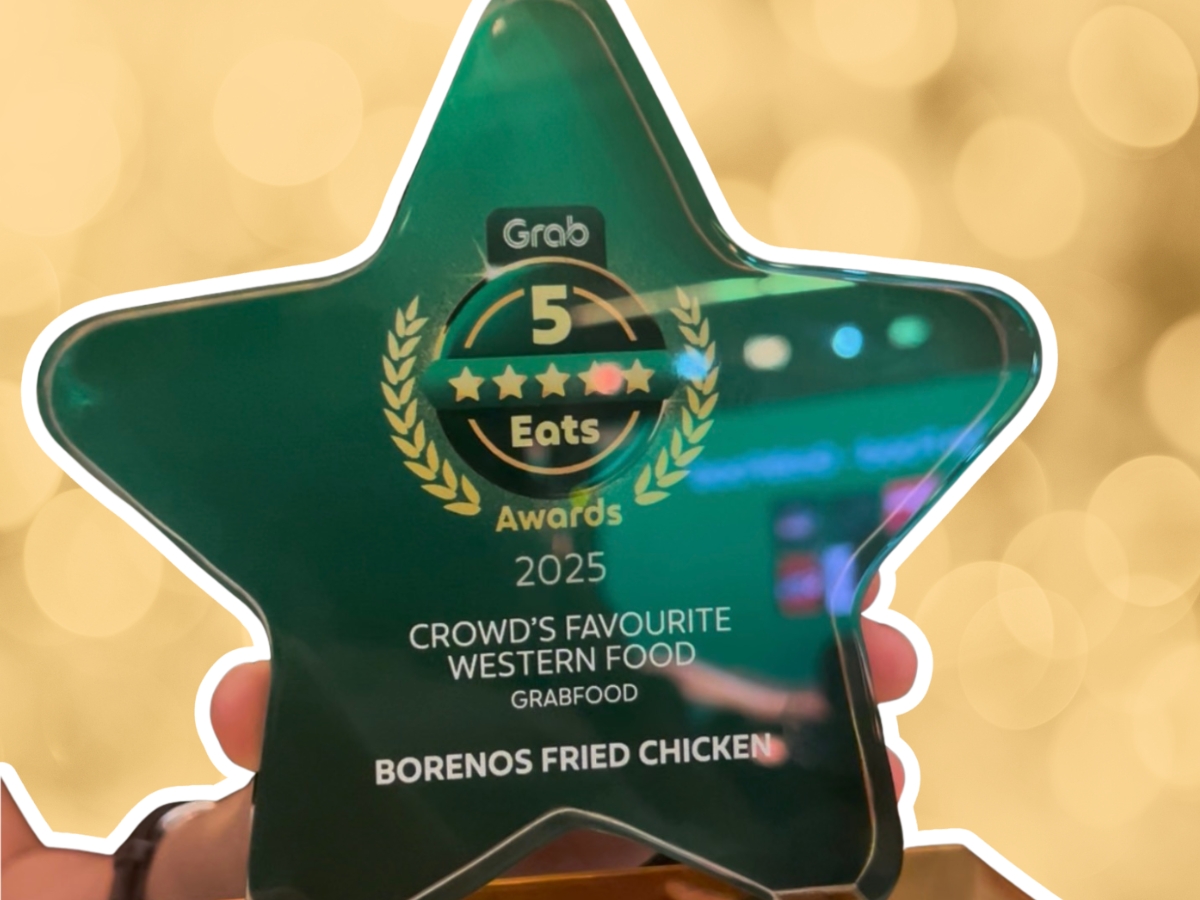 Borenos wins GrabFood 5-Star Eats Awards 2025 - Crowd's Favourite Western Food