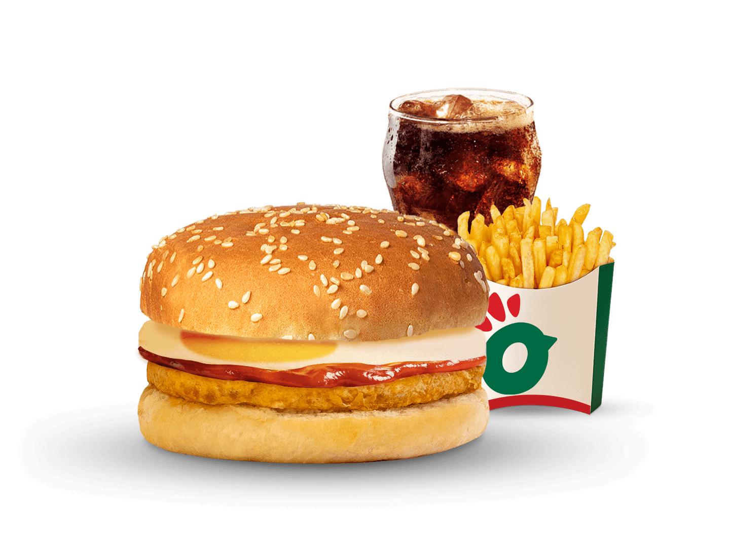 Single Chicken Egg Burger Meal